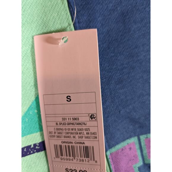 Wild Fable Niagara Falls Sweatshirt S Blue Green Colorblock NY Graphic Oversized - Picture 4 of 10